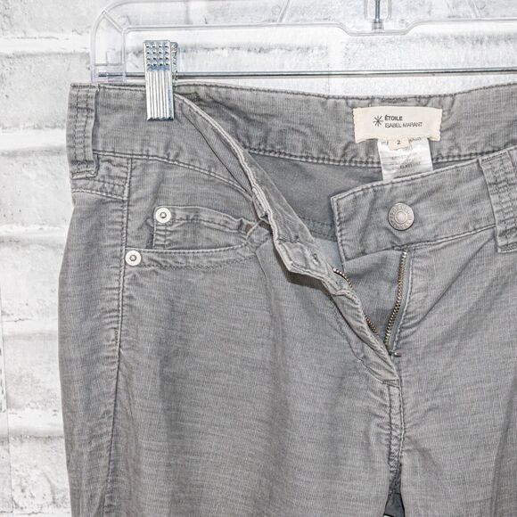 ISABEL MARANT Etoile Women's Gray Corduroy Pants in Size 2 - Picture 5 of 11